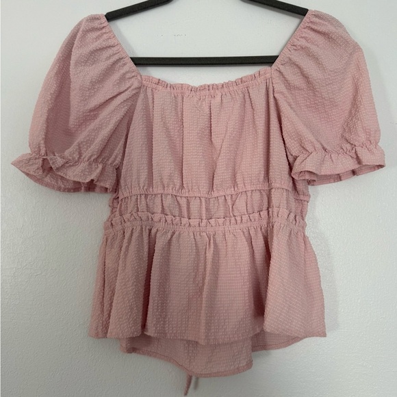 MINE size Medium peplum top pink - Picture 3 of 3